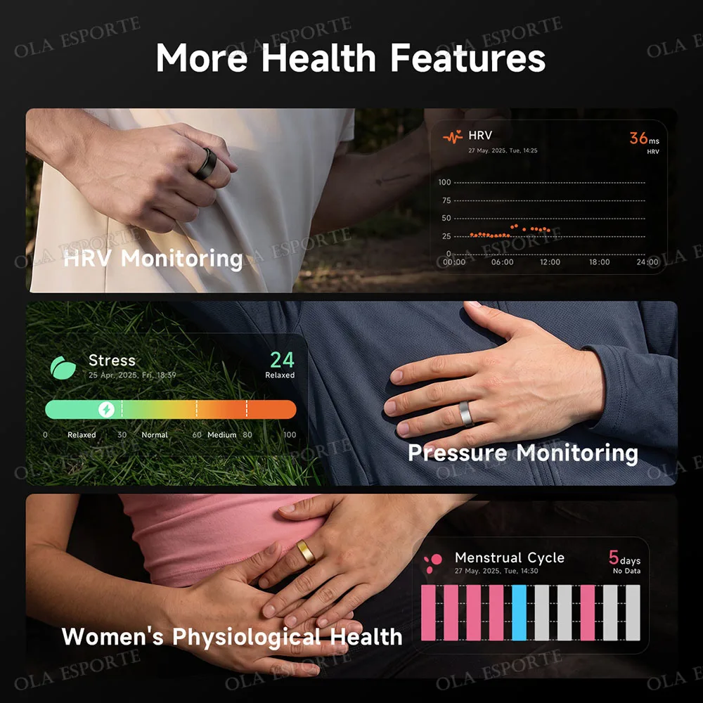 R03 Wellness Smart Ring Health Tracker Sleep Monitor Heart Rate Activity Fitness Tracking Blood Oxygen Wearable Ring for Men Women - Image 4