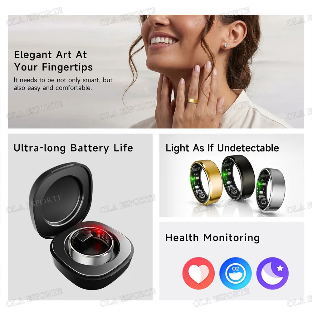 R03 Wellness Smart Ring Health Tracker Sleep Monitor Heart Rate Activity Fitness Tracking Blood Oxygen Wearable Ring for Men Women - Image 8