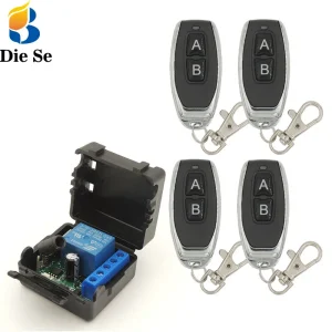 Diese 12V Relay Receiver 433Mhz rf Universal Remote Control DIY Smart Switch andTransmitter key fob for Electric Door Circuit