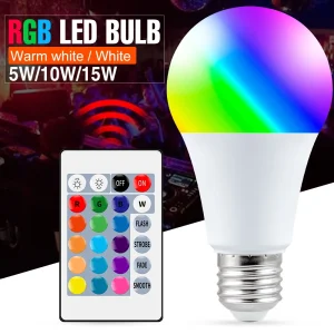 CanLing RGB Bulb E27 Lampada 5W 10W 15W LED Colorful Bulb RGBW 240V Magic Light Bulbs LED RGBWW Wireless IR Remote Smart Lamp