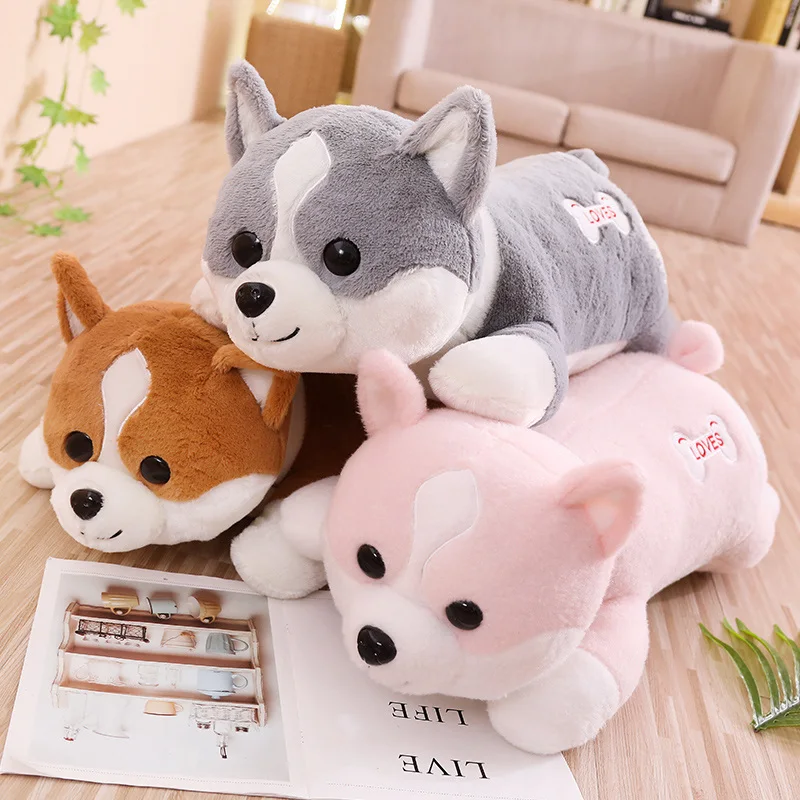 60-100cm New Cute Corgi Dog Plush Toy Stuffed Soft Animal Cartoon Pillow Kawaii Lovely Christmas Gift for Kids Valentine Present