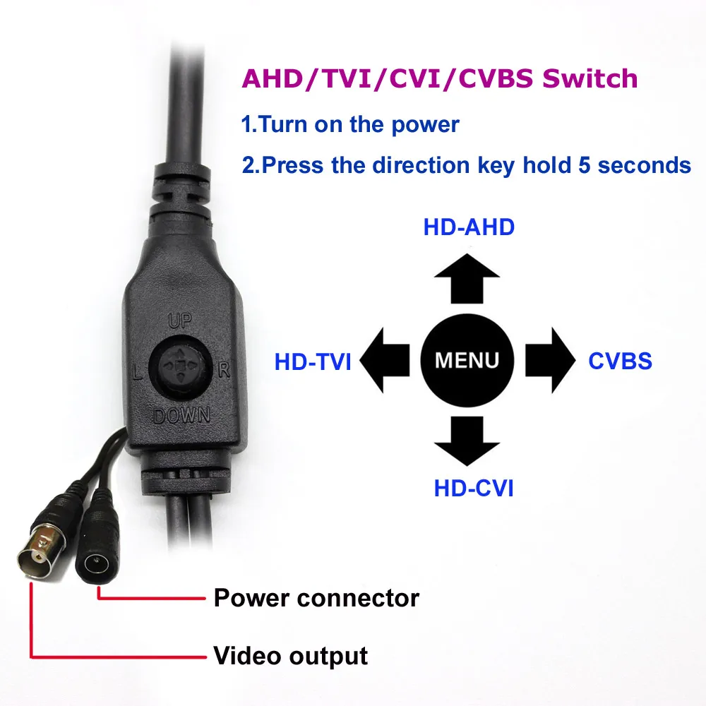 HD 1080P 2mp AHD TVI CVI CVBS 4in1 CCTV Camera Module CMOS PCB Mainboard 1/2.9' with OSD Cable Lens - Image 5