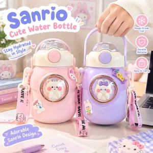 Original Licensed Sanrio Thermos Cup for Primary School Girls Cute Food Grade 316 Portable Insulated Leakproof Water Bottle