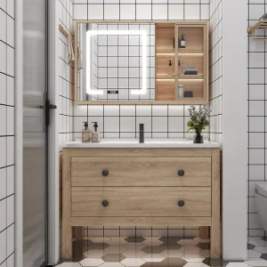 rx-Dressers Cupboard China Perfume Wall Mirror Organizer Floor Wooden Cupboard Decorations Skincare Gabinete Home Furniture-
