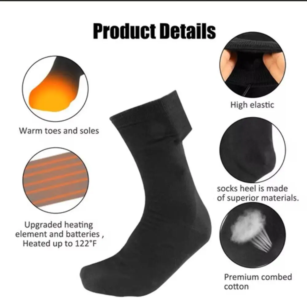 Winter Warm Cotton USB Heated Socks Fast Heating Thermal Electric Warm Socks 5V Soft Electric Heated Socks Outdoor Sports - Image 3