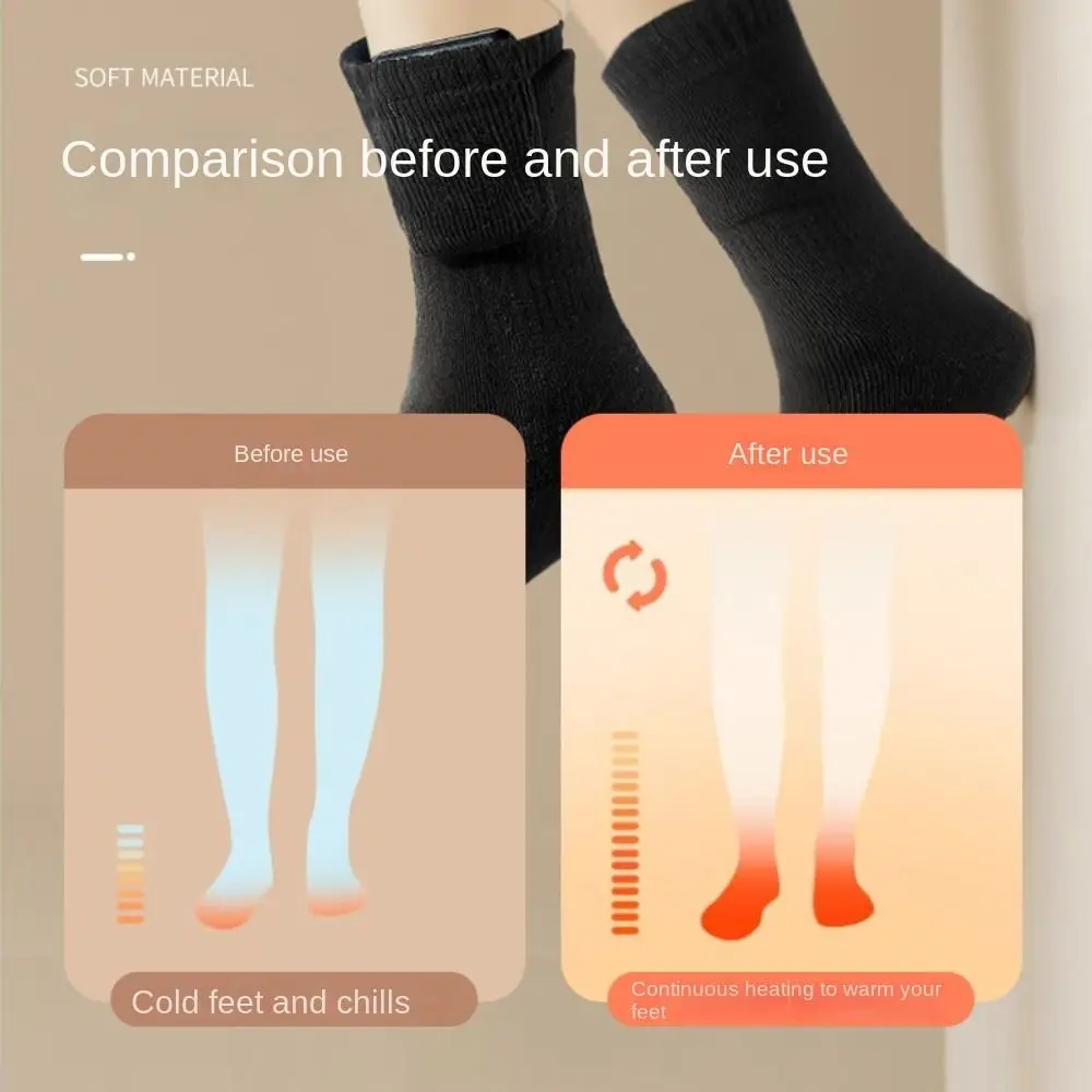 Winter Warm Cotton USB Heated Socks Fast Heating Thermal Electric Warm Socks 5V Soft Electric Heated Socks Outdoor Sports - Image 2