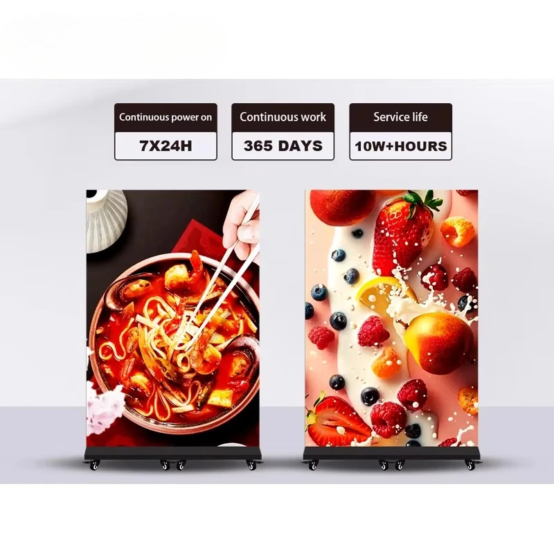High Brightness Outdoor LED Poster Display Stand with Animation-Digital Signage Video Advertising Screen for Marketing Promotion - Image 2