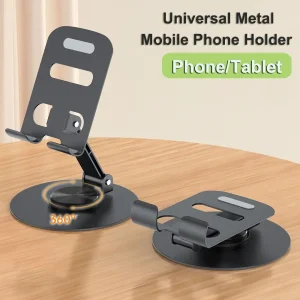 Metal Mobile Phone Holder 360 Rotate Adjustable Live Mobile Phone Stand Mount Flexible Folding Non-Slip Desktop Tablet Stand