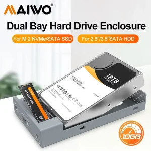MAIWO M.2 NVMe NGFF SSD Enclosure 10Gbps PCIe Portable M.2 SSD Case 2.5" 3.5" External Storage HDD Case for USB C Case PC Laptop