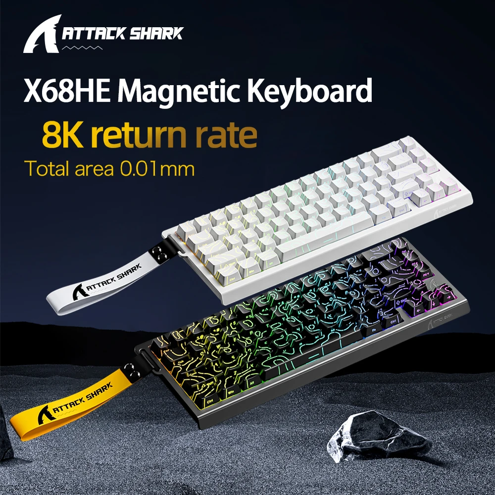 X68HE ATTACK SHARK Magnetic Gaming Keyboard Mechanical Wired for Pro Gaming 0.01mm Rapid Trigg 8000Hz SOCD/Rs 0.125ms 128K Rate - Image 2