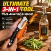 Multifunctional Function Vegetable Peeler Shredder Stainless Steel 3 in 1 Cutter Non Slip Black Handle Kitchen Tool