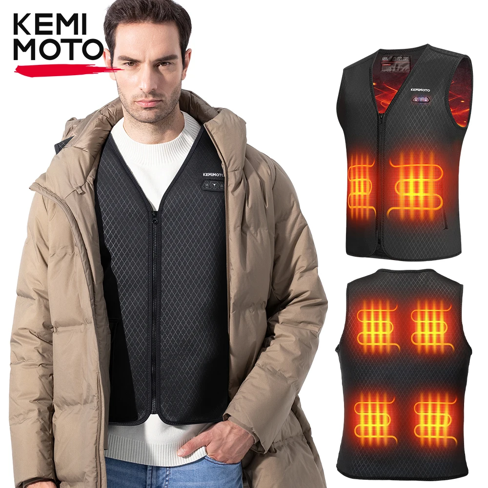 KEMIMOTO Heated Vest Heating Vest Men Women Keep Warm USB Electric For Winter Outdoor Motorcycle Riding Sport Skiing Fishing