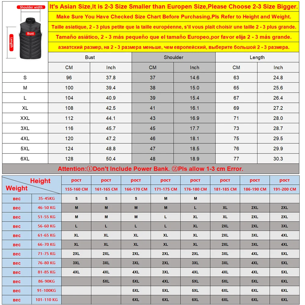 17/13/9 Areas Usb Heated Jacket Men Women Electric Heated Vest Heating Vest Heated Bodywarmer Usb Inner Heat Vest Veste - Image 6