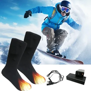 Heating socks winter USB warm socks double-layer cotton heated socks ski outdoor electric heating socks For Snowboarding Sports