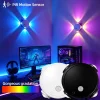 Rechargeable Magnetic Night Light with Smart RGB Gradient Colors & Motion Sensor, Wireless Stick-on Wall Lamp for Bedroom, Close
