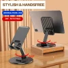 Metal Phone Stand Rotatable Foldable Adjustable Desktop Bracket Compatible With Cell Phone Tablet Portable Holder For Daily Use