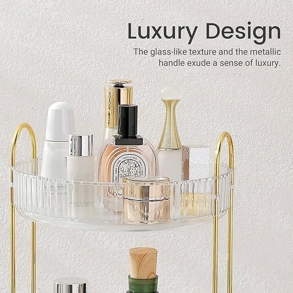 Skincare Organizer Rotating Makeup Organizer Cosmetic Storage Rack Perfume Display Stand Vanity - Image 6