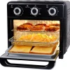 Compact 10-Quart Air Fryer Toaster Oven Combo, 3-Tier Cooking with Visible Window, Countertop Unit with 5-in-1 Functions, Cooks
