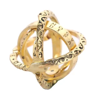 Retro Style Astronomical Ball Ring Universe Sphere Reversed Metamorphic Cosmic Ring Rotating Planet Interesting