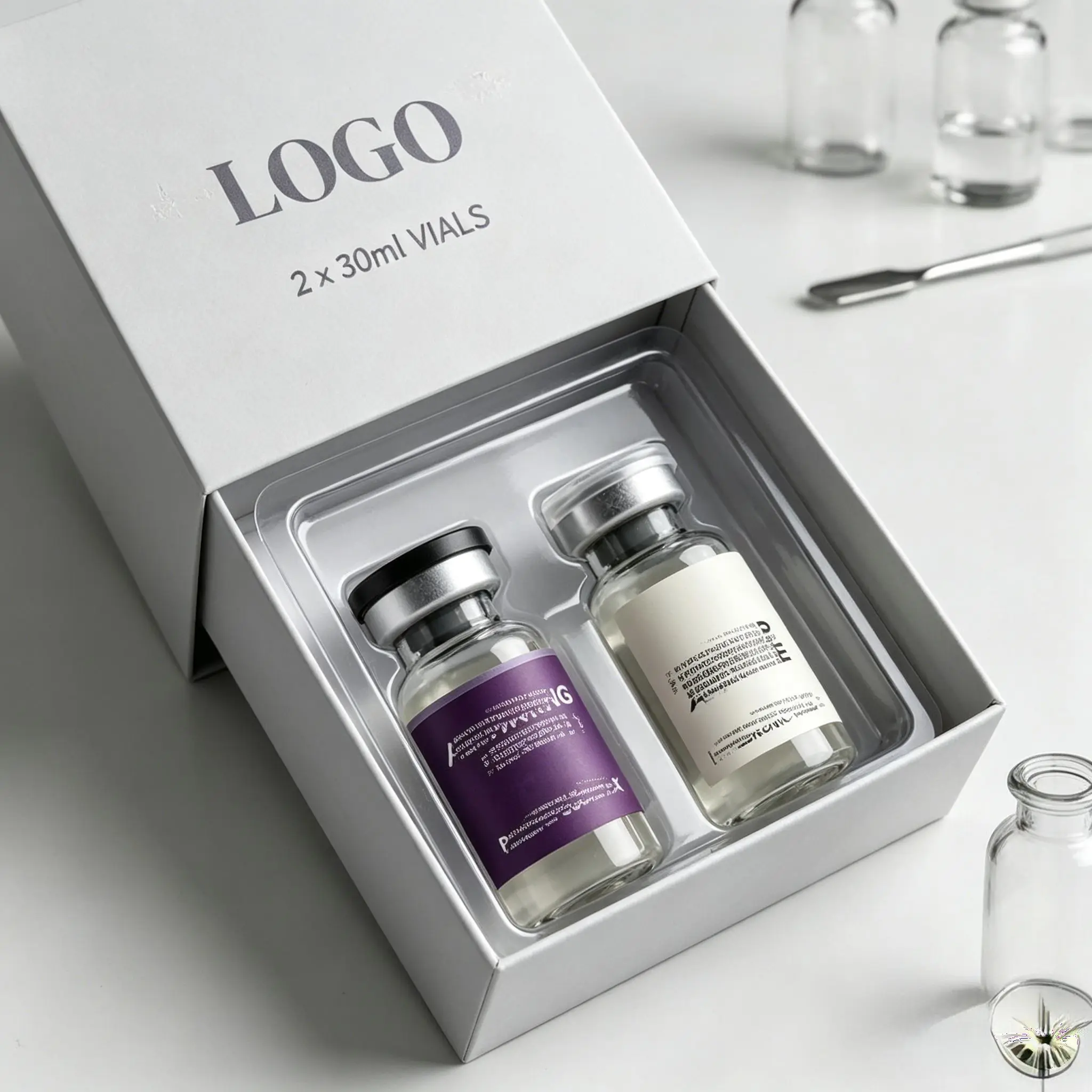 Custom Produced Peptide Powder Bottle Labels & Custom Packaging Boxes for 3ml-10ml Health Beauty Vials - Image 5