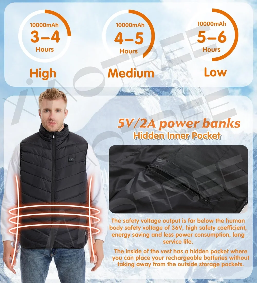 28/9 Areas Heated Vest Men Jacket Heated Winter Womens Electric Usb Heater Camping Jacket Man Thermal Vest Body Warmer Coat 6XL - Image 4