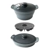 Collapsible Silicone Cooking Pot With Lid Steam Boiler Kitchenware Food Grade Microwave Oven Air Fryer Safe Outdoor Gear