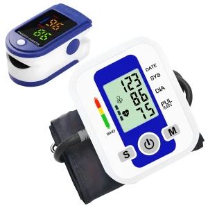 Digital Arm Blood Pressure Cuff Sphygmomanometer Monitor BP Automatic Tonometer Tensiometer Heart Rate Pulse Meter Oximeter