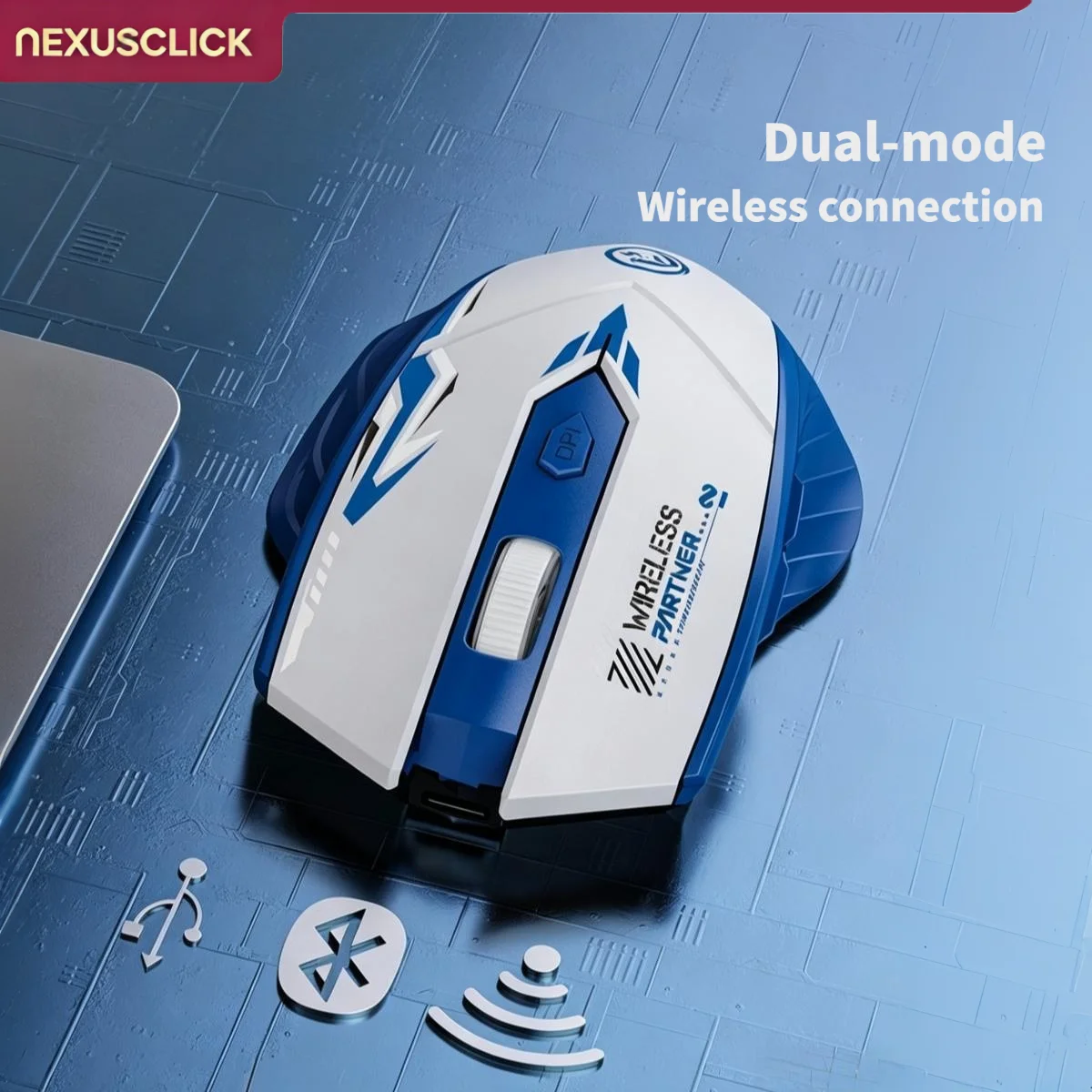 NexusClick Rechargeable Silent Wireless Mouse Bluetooth 5.4 & 2.4G,6 Keys Ergonomic Hand Rest Gaming Office Mice for PC Notebook - Image 6