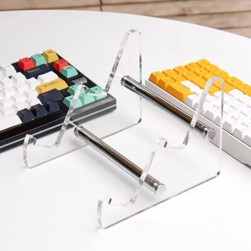 Clear Acrylic Mechanical Keyboard Display Stand & Riser, Transparent Computer Keyboard Holder Rack, Desktop Keyboard Tray Storag - Image 2