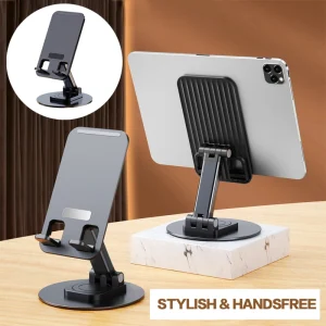 360 Degrees Rotable Metal Desk Mobile Phone Holder Stand For iPhone Xiaomi iPad Adjustable Desktop Tablet Table Cell Phone Stand