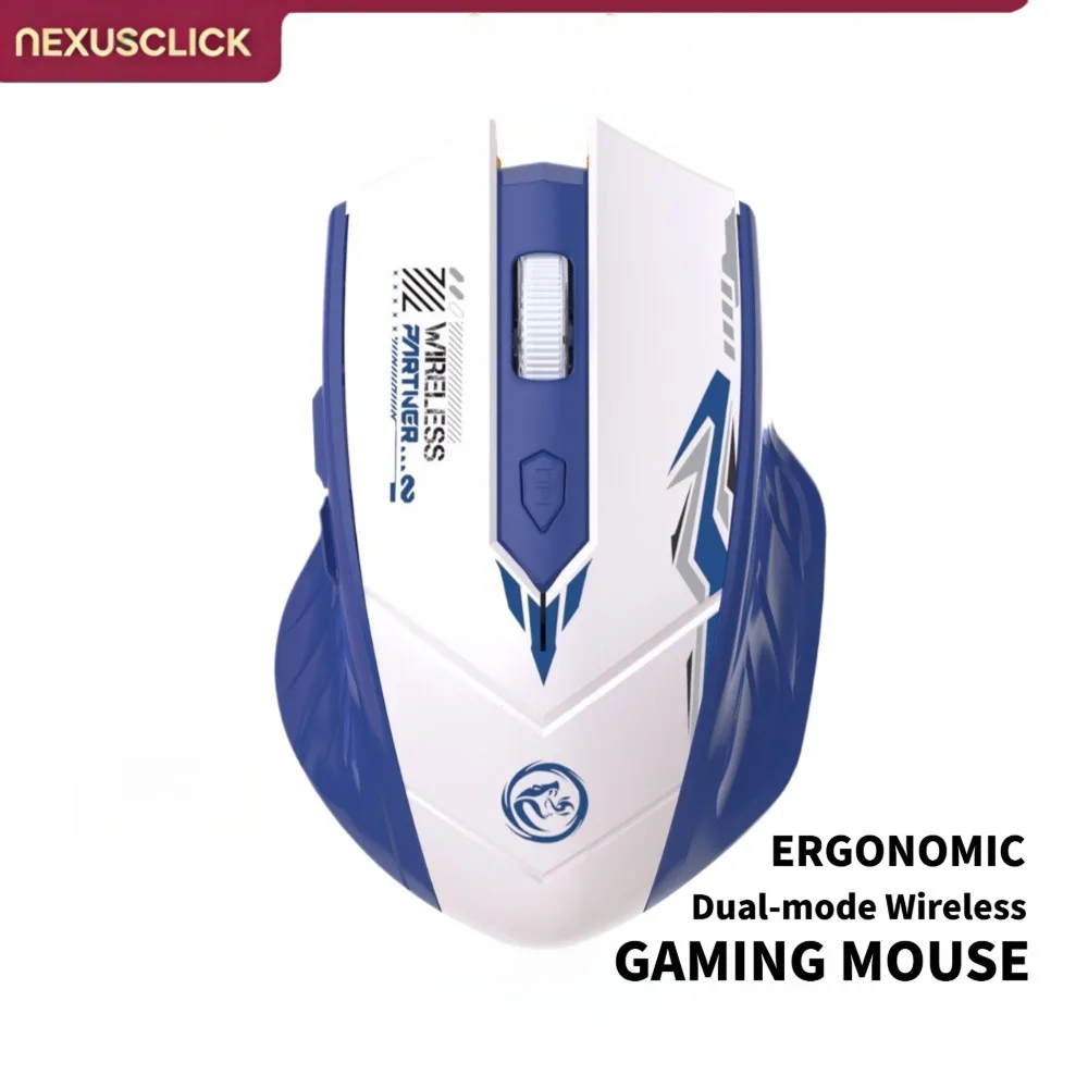 NexusClick Rechargeable Silent Wireless Mouse Bluetooth 5.4 & 2.4G,6 Keys Ergonomic Hand Rest Gaming Office Mice for PC Notebook