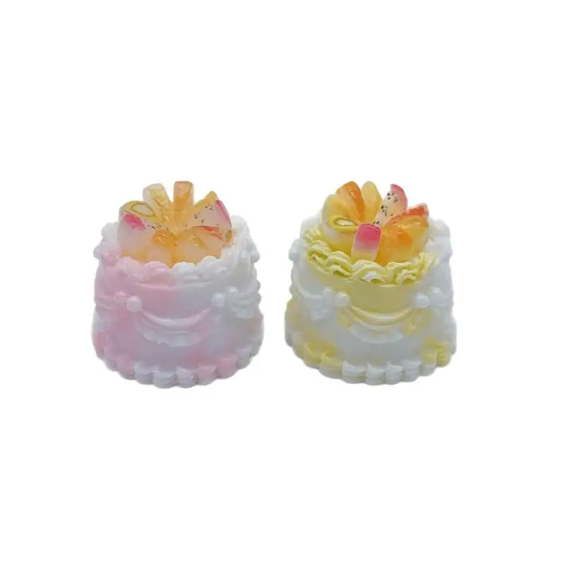 Dollhouse Miniature Fruit Birthday Cake Lovely Tiny Fake Cake for DIY Jewelry Craft Scrapbooking Dollhouse Decor Hobby Gift - Image 5