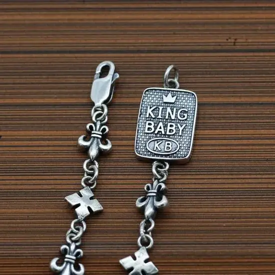 S925 Sterling Silver Necklace National Style Retro Crown Love Hip Hop Chain Personalized Fashion Accessories Chain Jewelry - Image 2
