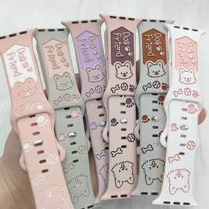 NEW Engraved Strap For Apple Watch Band 46mm 42mm 41-45mm 40-44mm Silicone Sport iWatch Series 11 10 9 8 7 6 5 SE/Ultra 3/2 49mm