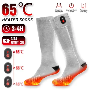 Winter Heated Socks Battery Box Rechargeable Cold-Proof Men's Thermal Foot Warmer Outdoor Camping Ski Sports Winter Heated Socks