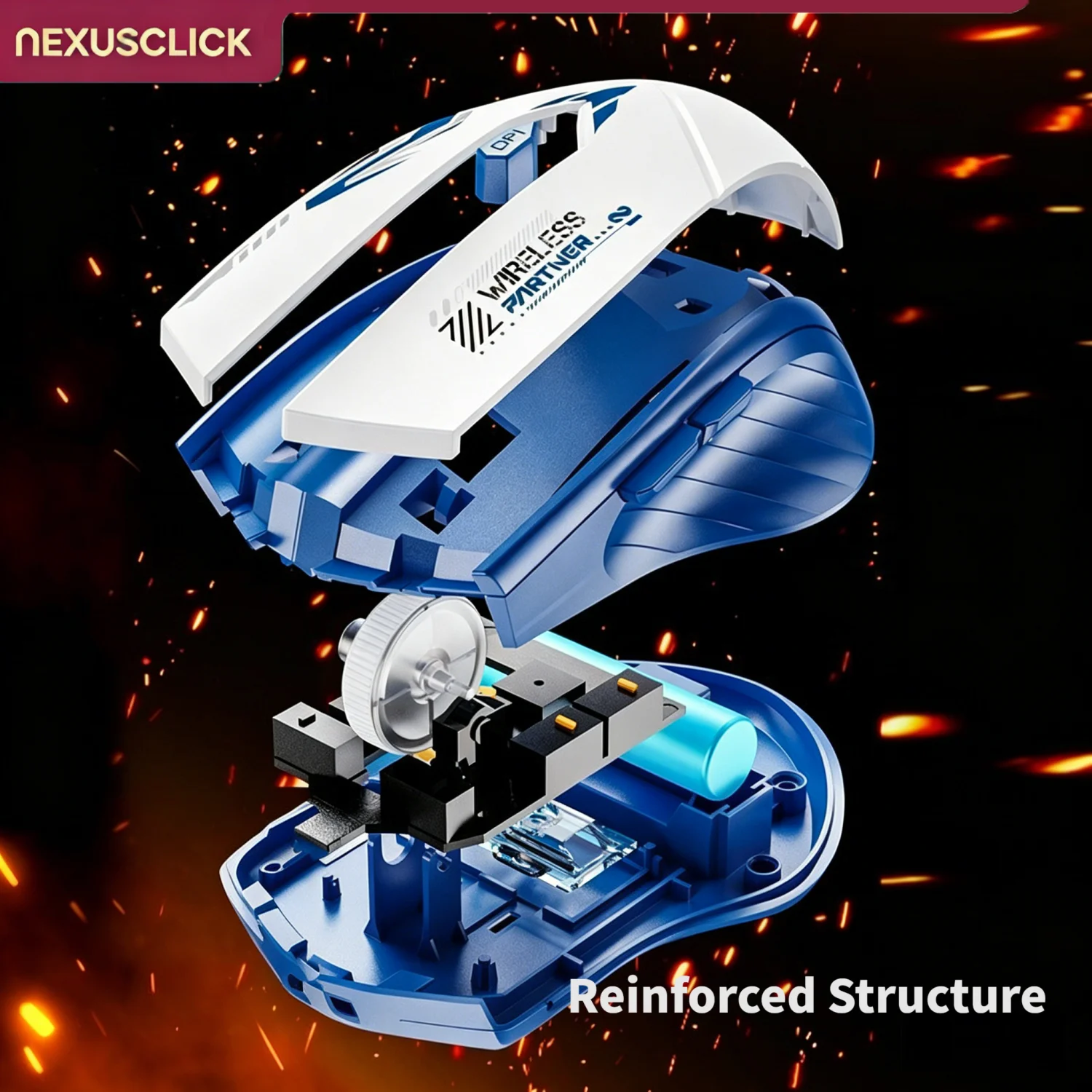 NexusClick Rechargeable Silent Wireless Mouse Bluetooth 5.4 & 2.4G,6 Keys Ergonomic Hand Rest Gaming Office Mice for PC Notebook - Image 5