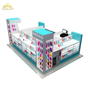 custom.Myshine Kiosk Fashionable Shopping Mall Mobile Cell Phone Accessories Kiosk Sale