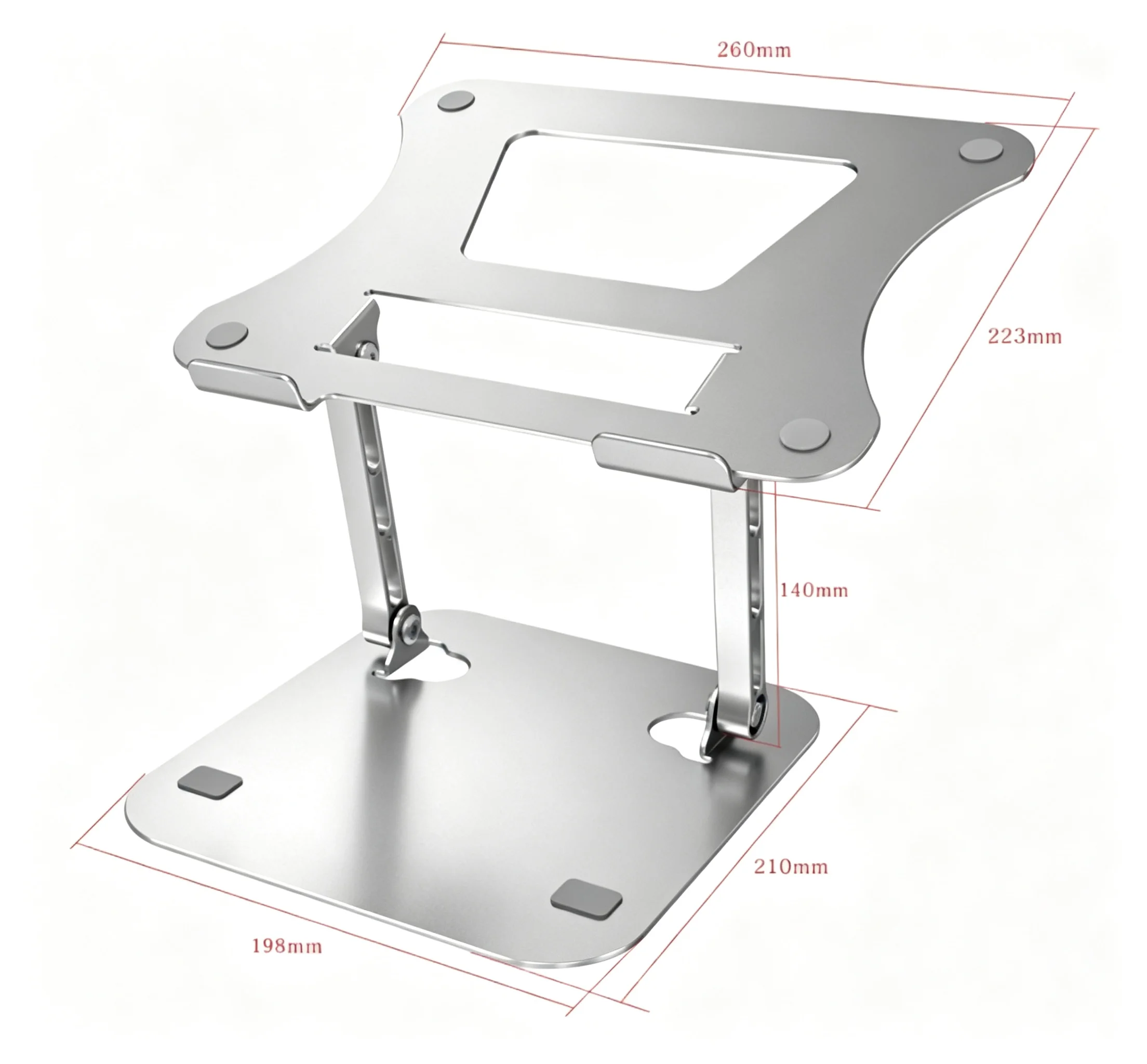 HTMCK Phone Tablet Stand Adjustable Aluminum Alloy Laptop Tablet up to 17" Laptop Portable Folding Stand Cooling Stand Support - Image 6