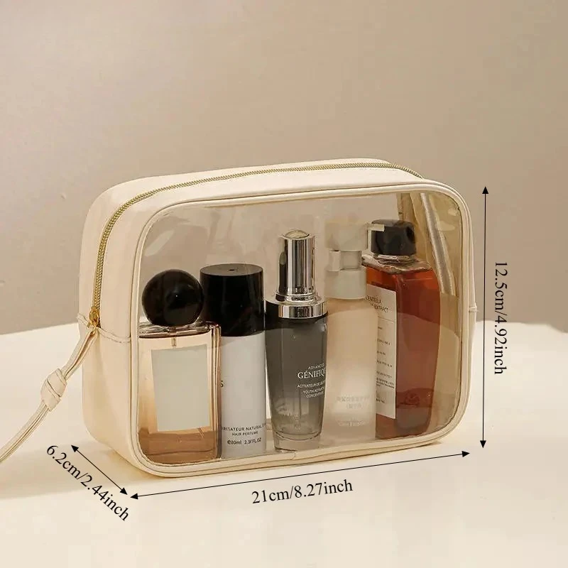 3PCS/SET Wear Resistant PVC Transparent Wash Bag Large Capacity Thick Handbag 4Pcs Skincare Organizer Travel Hand Cosmetic Bag - Image 6
