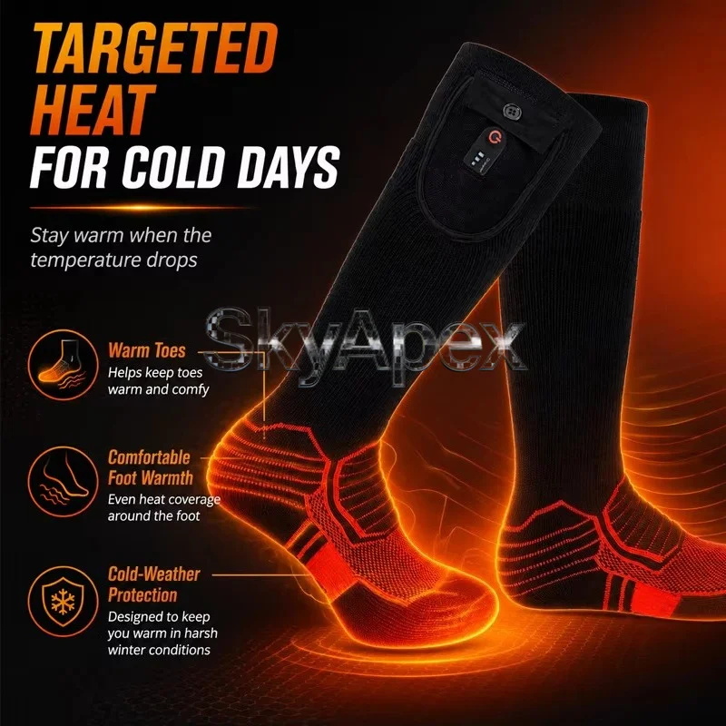 Unisex Winter Thermal Socks Long Lasting Heat Retention Outdoor Cycling Skiing Warm Sports Socks for Cold Weather Activities - Image 4