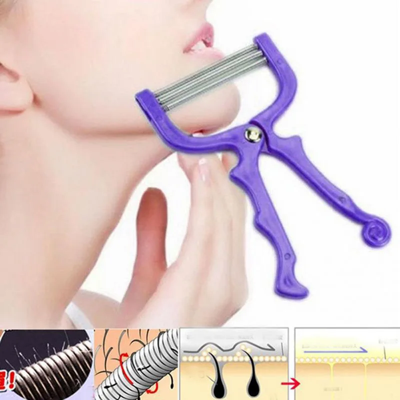 1Pc Women Facial Hair Remover Manual Spring Epilator For Ladies Face Neck Hair Removal Tools Beauty Health Care Tools 15*9cm - Image 2