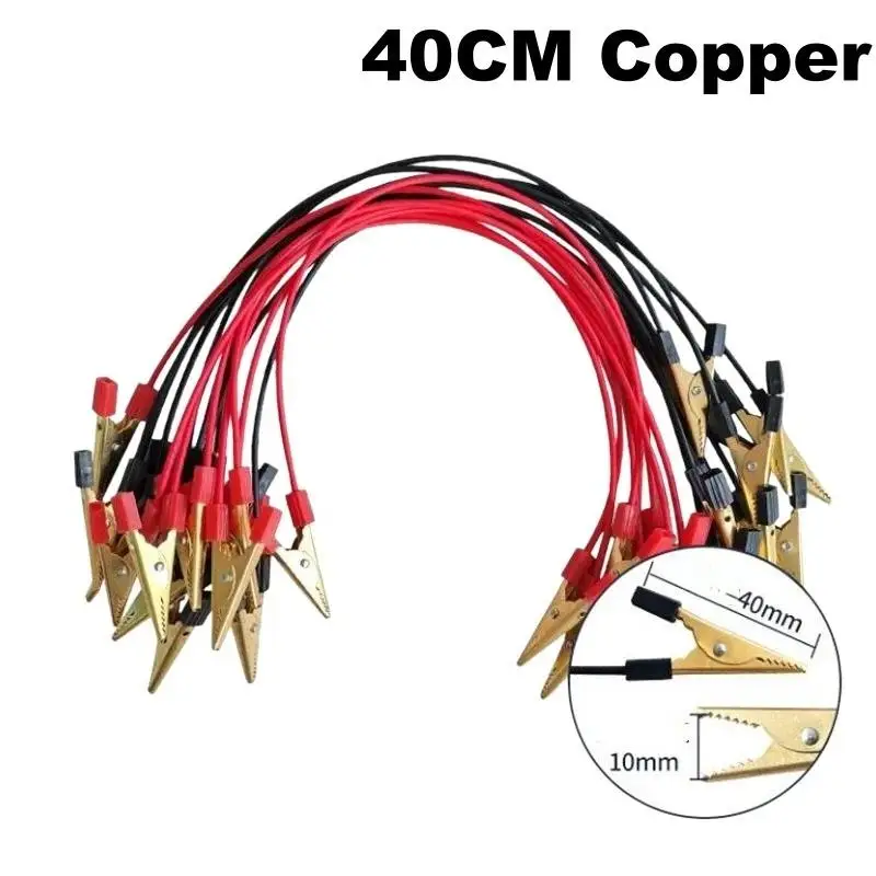 2Pcs Red Black Alligator Test Leads Double-ended Crocodile Clips Durable Copper Core for DIY Electronic Project Repair - Image 3