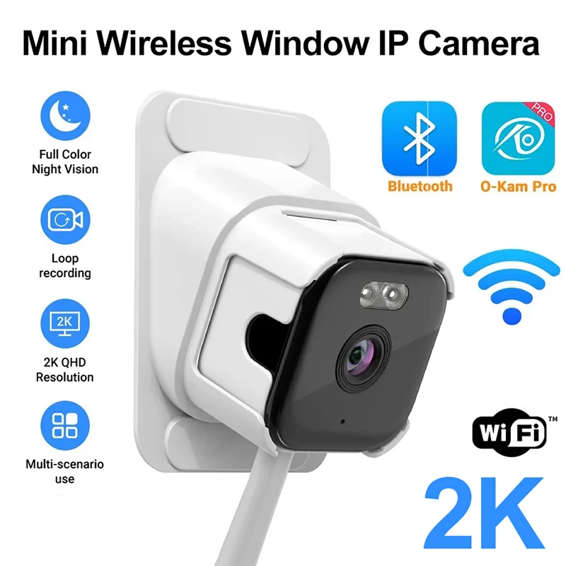 3MP Wireless Window Camera 5GHz WiFi Indoor Cameras Recording Quick Install Home Security Color Night Vision Motion Detection