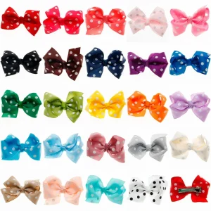 3 Inch Polka Dots Hair Bow Boutique Large Hair Bow Hair Clips Hairpins Girls Hair Accessories Holiday Bow Headwear