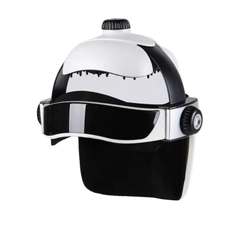Cyber Electric Hot Head Massage Helmet Neck Massage Music Eye Muscle Stimulator Health Care for Relaxation and Stress Relief