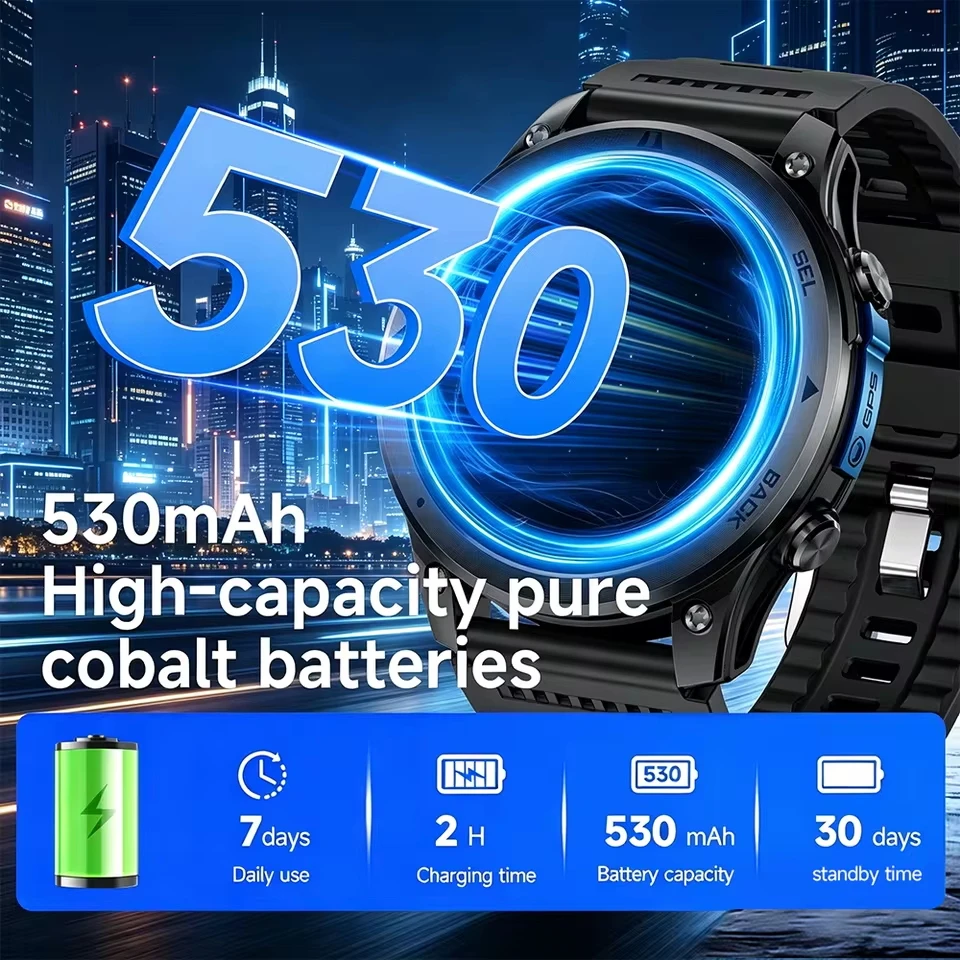 Men's GPS Smart Watch Offline Map Real-time Route Navigation Clock Man IP68 Waterproof Outdoor Watch Military Smartwatch Men - Image 4