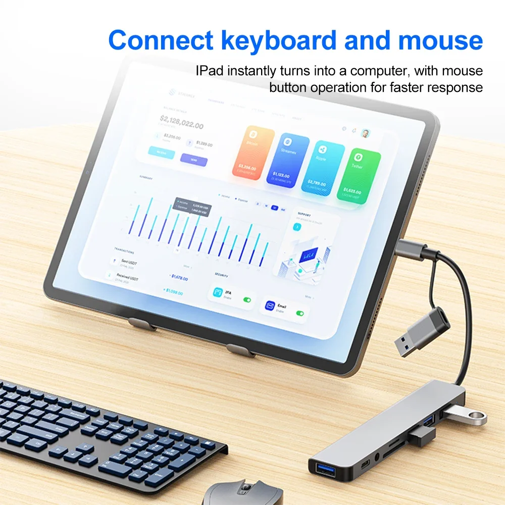 5Gbps USB 3.0 HUB USB C HUB USB C Docking Station High Speed Splitter Multiport Adapter TF SD Card Reader for PC/Laptops/MacBook - Image 4
