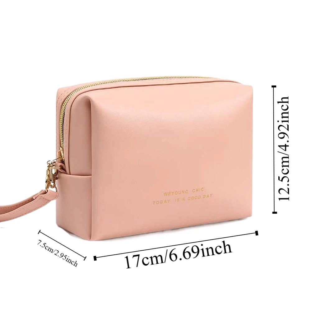 Wallet PU Makeup Bag Large Capacity Toiletry Organizer Wash Bag Octagonal Anti-splash Water Skincare Storage Pouch Daily - Image 5