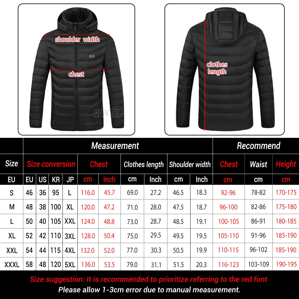 40 Areas Heated Jacket Winter Men's Women's Motorcycle Jacket USB Electric Heating Jacket Heated Vest Moto Thermal Clothing Coat - Image 6