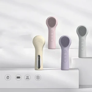 Household Handheld Ultrasonic Facial Cleansing Brush Silicone Waterproof Cleansing Brush Deep Clean Face Cleaner Skin Care Tool